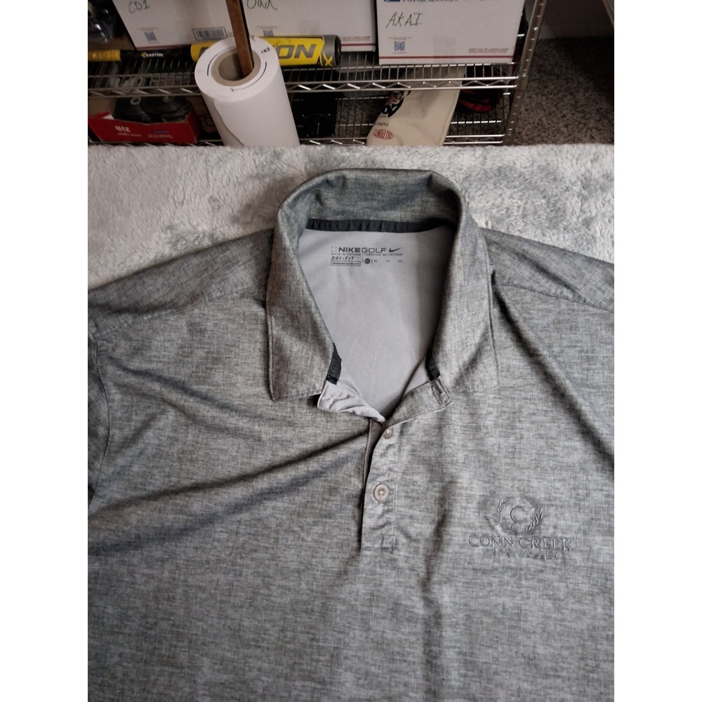 Mens Nike Golf Polo XL Dri Fit Gray Conn Creek Napa Valley Winery - Picture 5 of 11